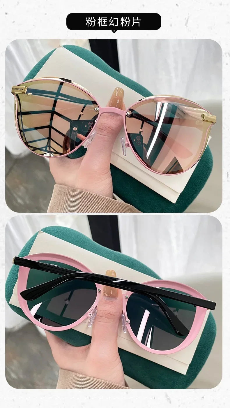 Óculos de Sol Retro Redondo Estilo Gato — Feminino, Elegante e com Proteção UV400