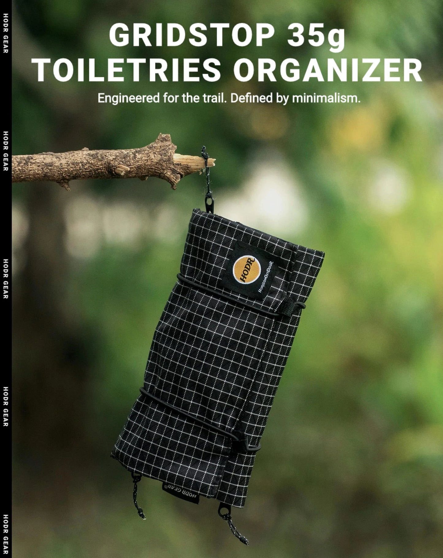 Organizador de produtos de higiene pessoal ultraleve HODRGEAR UHMWPE Gridstop |   Bolsa de malha enrolada de 35g |   Zíperes YKK |   Caminhadas e armazenamento EDC UL GEAR