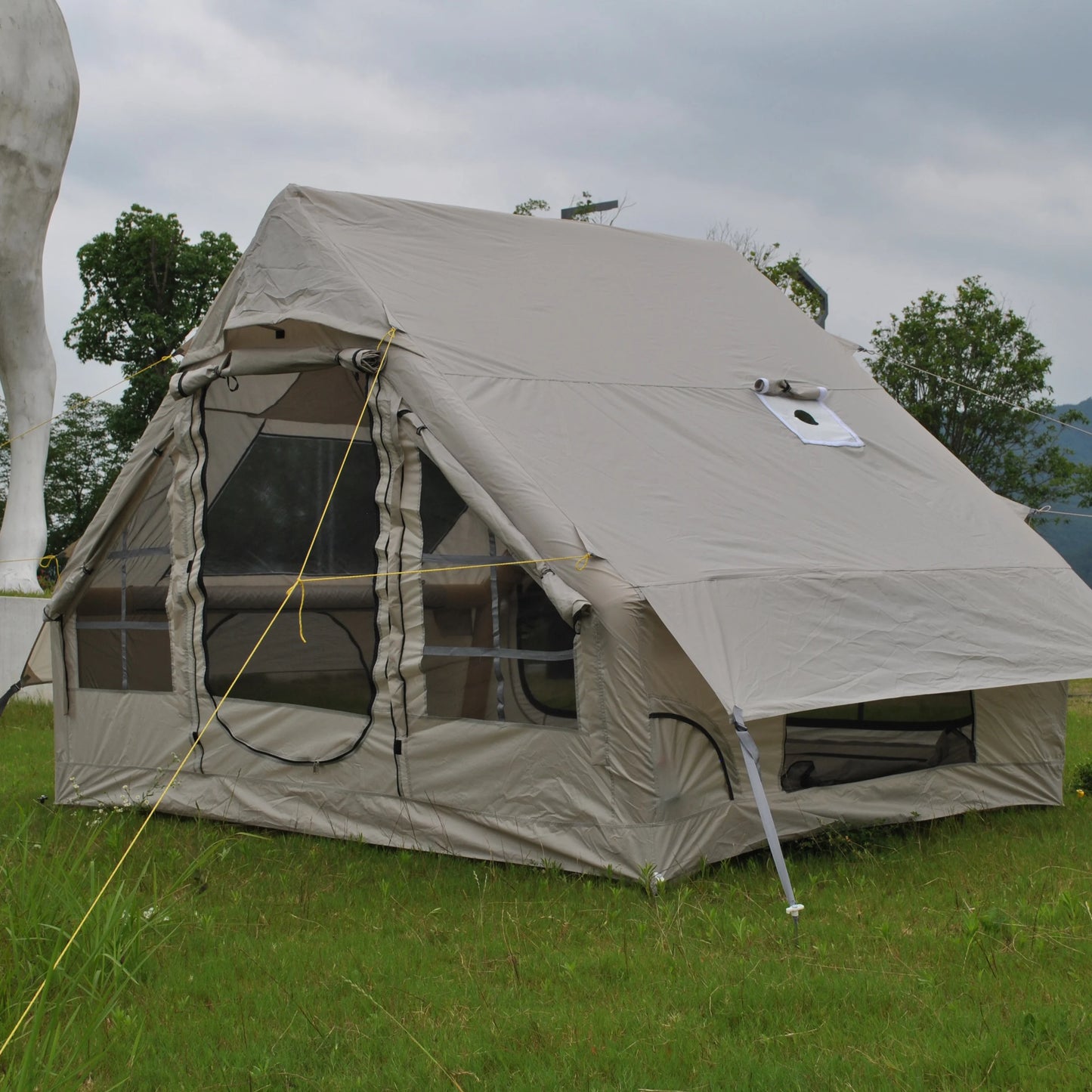 Barraca Inflável para Camping, Barraca Inflável Glamping com Bomba Manual para Todas as Estações, Ideal para Família, Amigos, Acampamento, Encontros ao Ar Livre