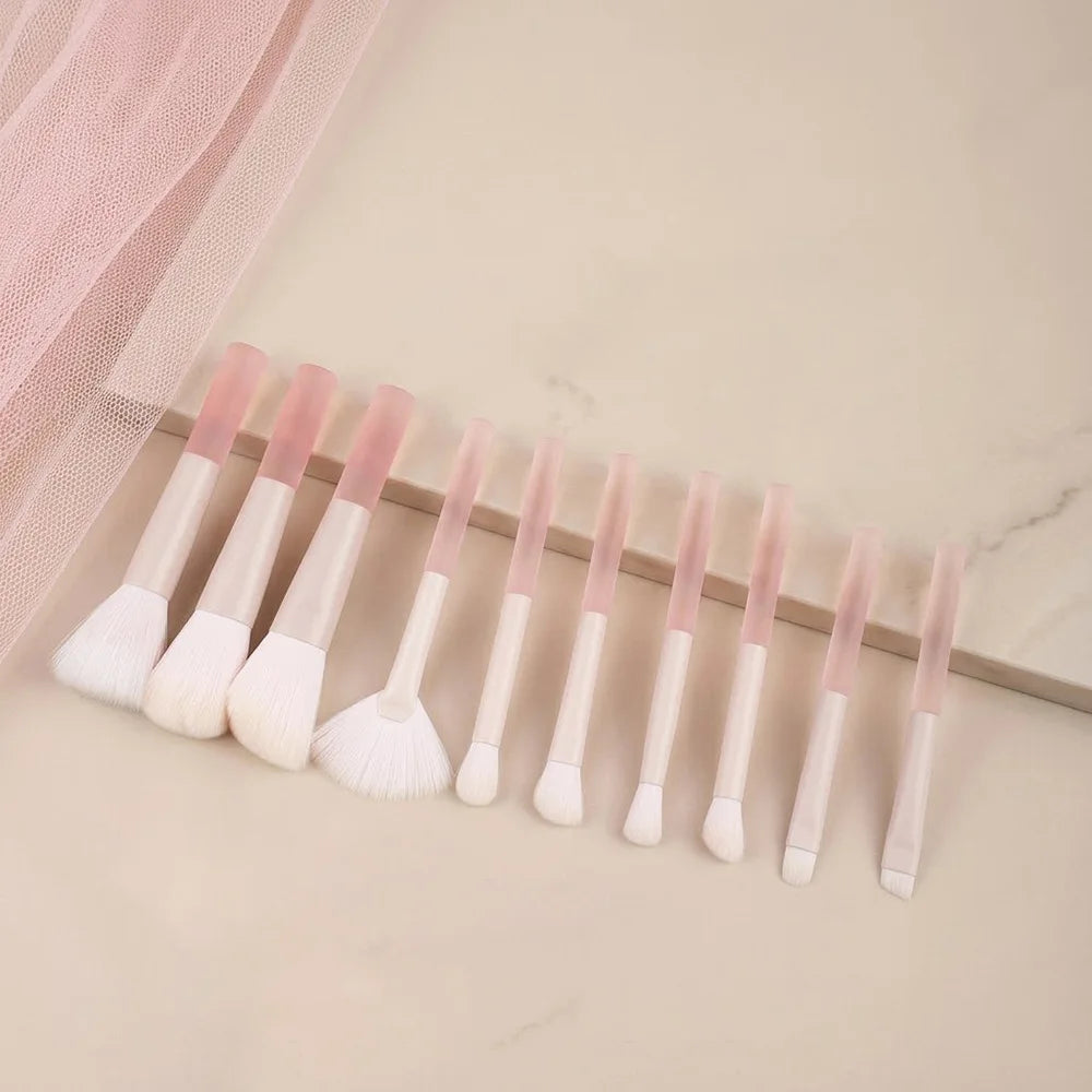Conjunto de Pincéis de Maquiagem Portáteis — Cerdas Ultra Macias para Pó, Esponja e Blush