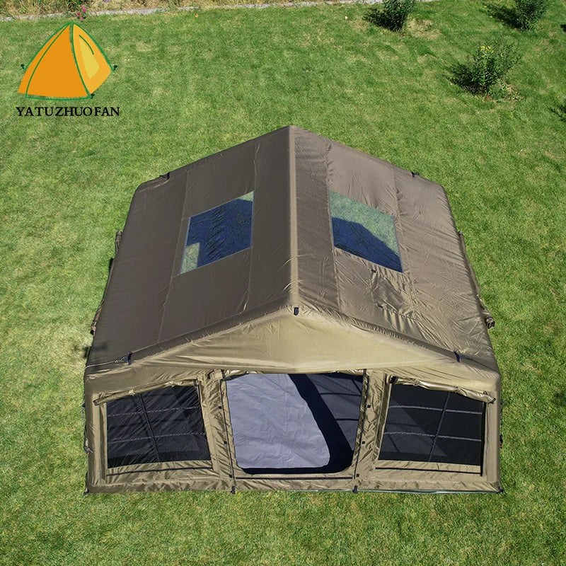 Tendas Infláveis para Camping, à Prova d'Água e à Prova de Vento, Montagem Fácil, para 4 Estações, Cabana de Algodão