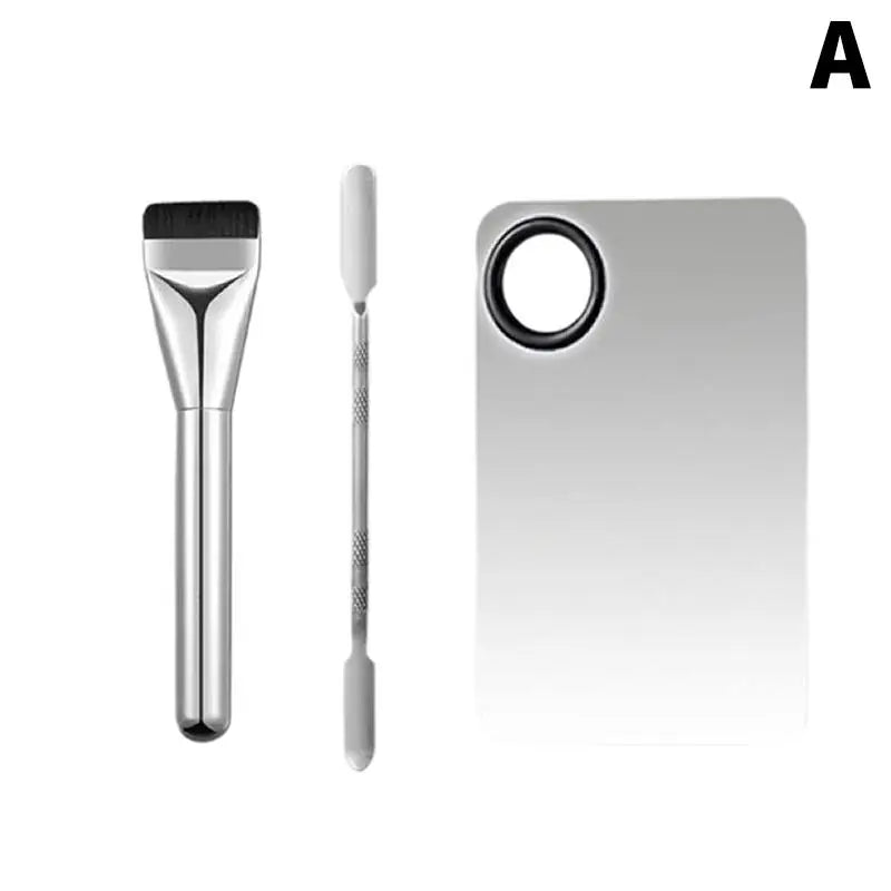 Kit de Ferramentas de Maquiagem 1 a 4 Peças — Pincel para Base, Esponja e Paleta de Creme Portátil