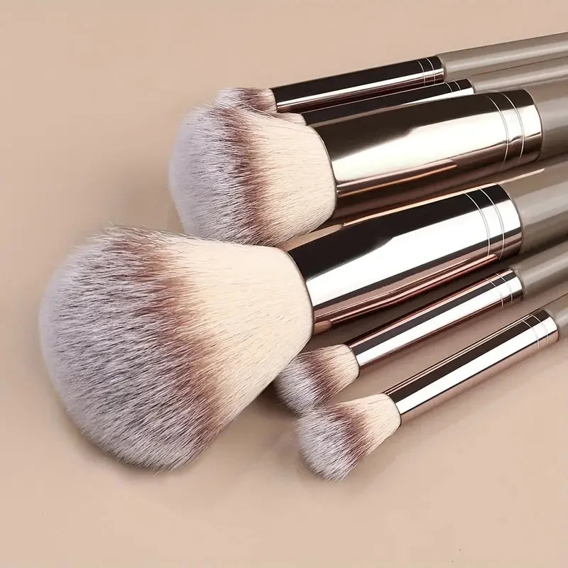 Conjunto de Pincéis de Maquiagem 10 a 20 Peças — Base, Pó, Sombra, Blush e Kabuki para Esfumar
