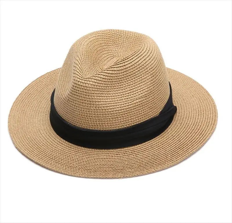Chapéu Fedora Panamá Premium de Palha 54-62cm Dobrável Unissex Proteção UV para Viagens de Verão