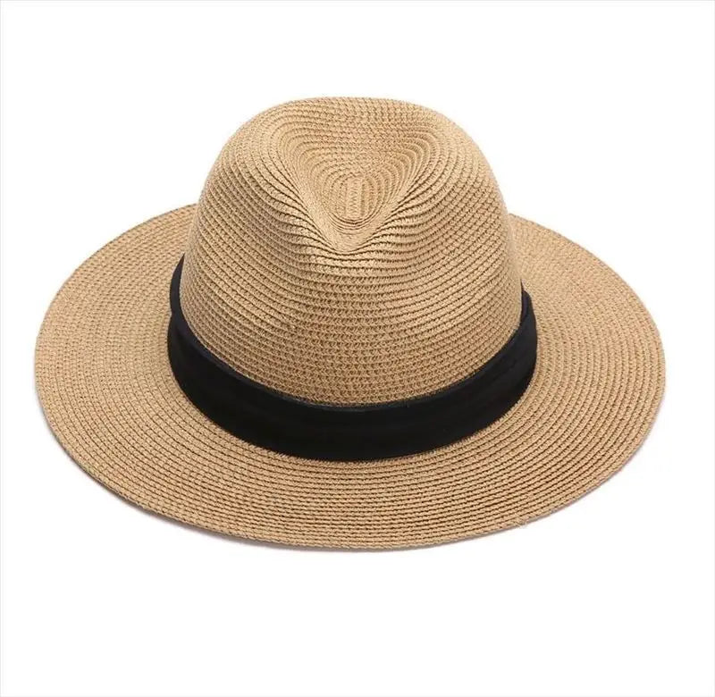 Chapéu Fedora Panamá Premium de Palha 54-62cm Dobrável Unissex Proteção UV para Viagens de Verão