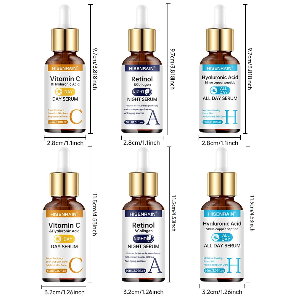 Duo Sérum Vitamina C + Retinol + Ácido Hialurônico — Antienvelhecimento e Hidratação Profunda