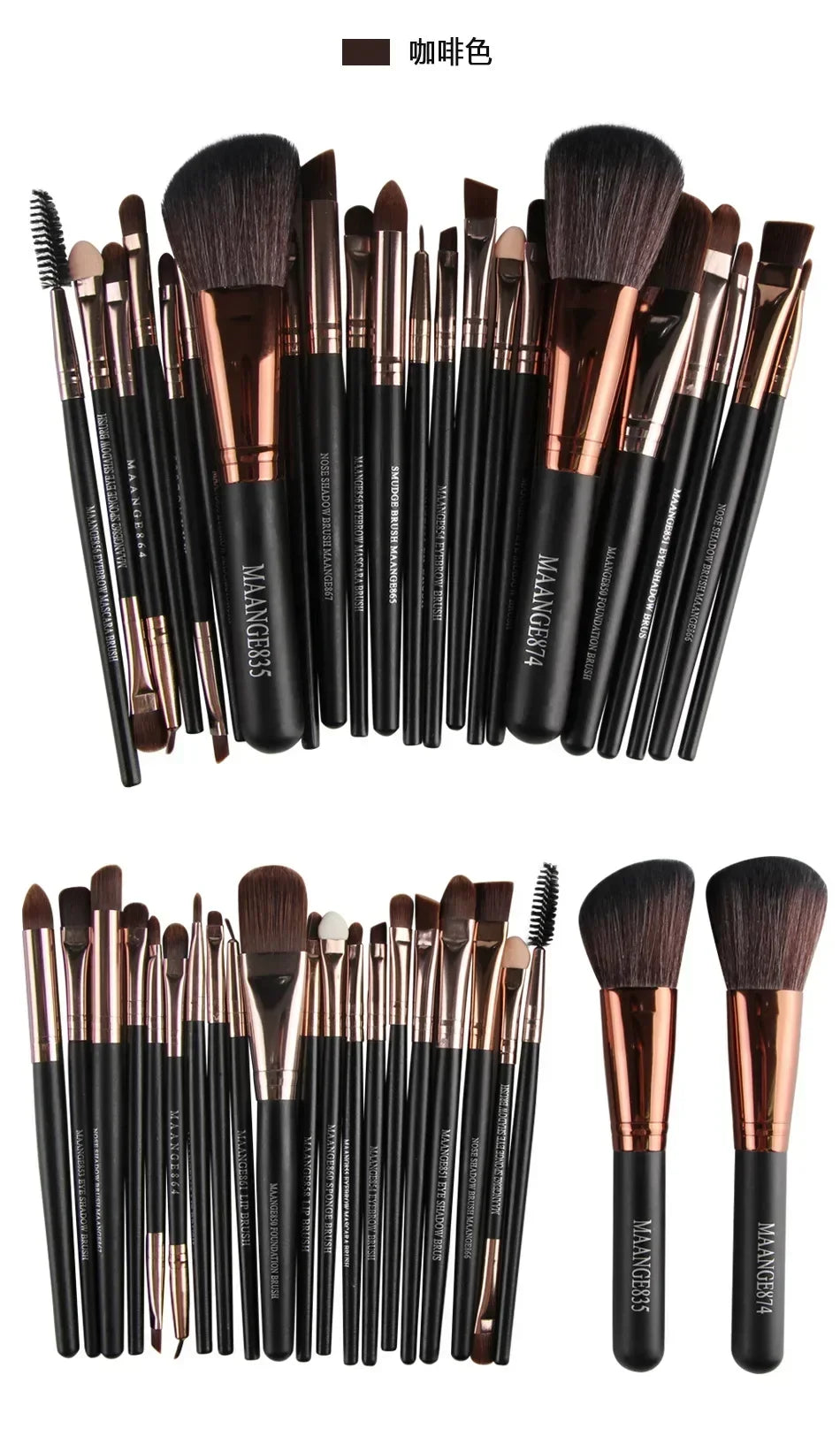 Kit de Pincéis de Maquiagem Profissionais — 3, 13 ou 22 Peças para Sombra, Delineador e Cosméticos