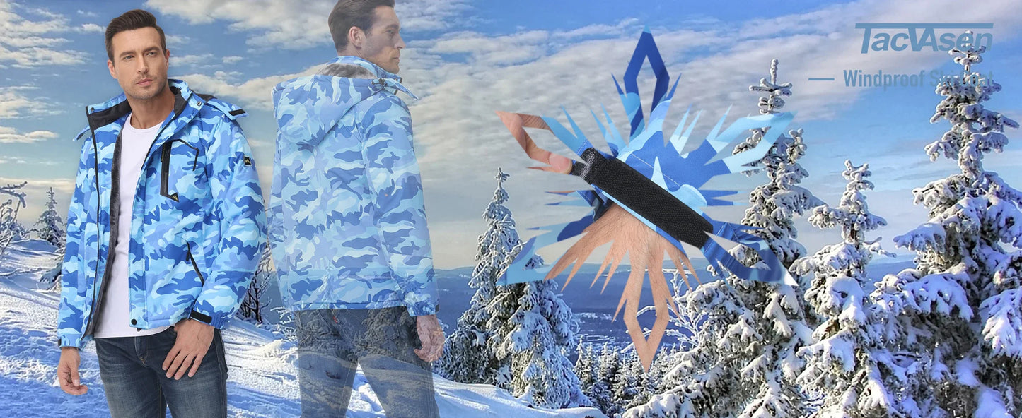 Jaqueta de Montanha Tacvasen Masculina — Quentinha, Impermeável e Corta-Vento para o Inverno