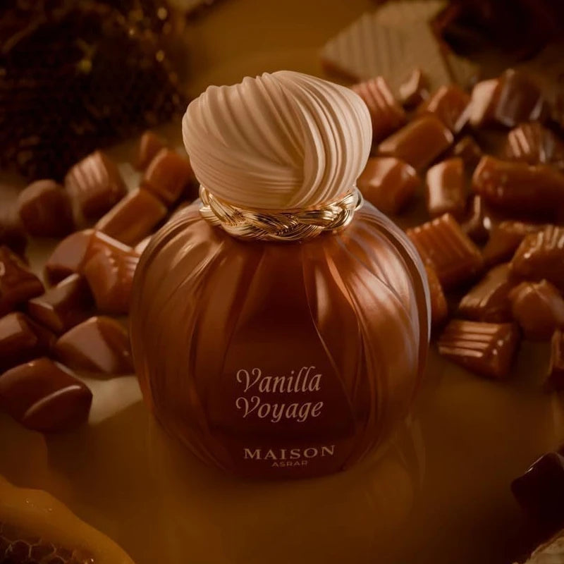 Perfume Maison Asrar Vanilla Voyage 100ml — Fragrância Oriental de Baunilha, Caramelo e Âmbar