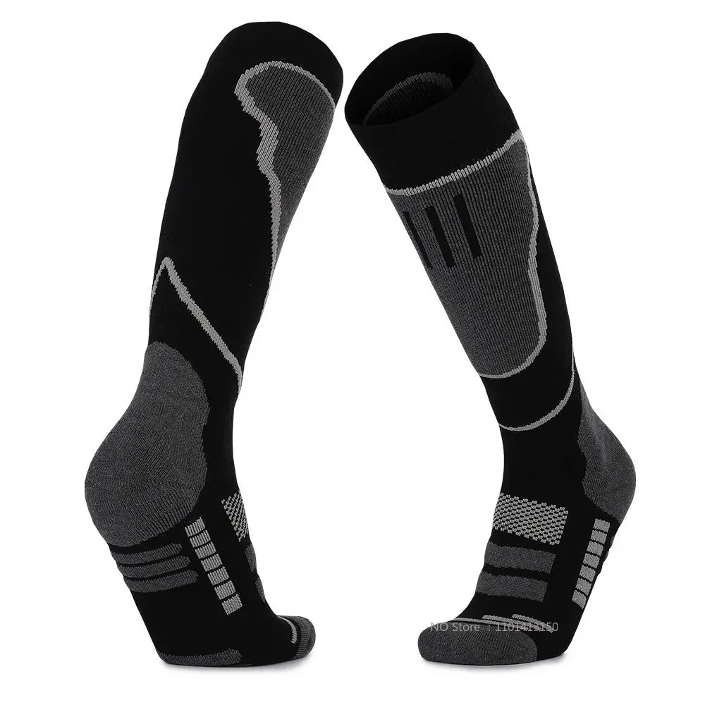 Meia Merino Wool Compressão Longa Quentinha — Térmica para Ski, Trilha, Snowboard e Esportes de Inverno