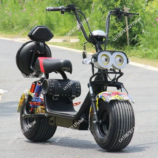 Novo Scooter Elétrico Off-Road para Adultos com Duas Rodas, Moto Elétrica com Pneus Largos e Bateria