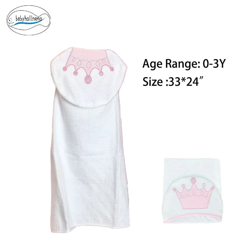 Toalha de Banho para Bebê com Capuz — 100% Algodão Macio, Absorvente e Lavável na Máquina