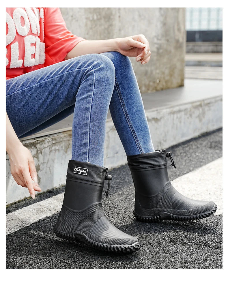 Botas de Chuva Curtas Impermeáveis — Leves, Antiderrapantes e Estilosas para o Dia a Dia