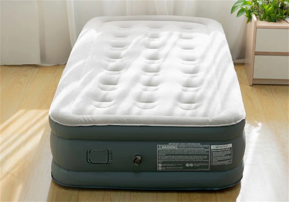 Colchão de ar interior glamping esteiras pvc inflável colchão de dormir luxo 2 pessoas acampamento cama esteira bomba embutida engrossar esteira