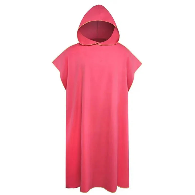 Toalha de Banho de Microfibra com Capuz para Adultos, Toalha de Praia de Secagem Rápida e Absorvente, Robe Vestível com Mangas