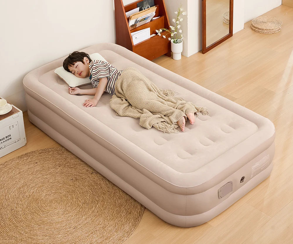 Colchão de ar interior glamping esteiras pvc inflável colchão de dormir luxo 2 pessoas acampamento cama esteira bomba embutida engrossar esteira