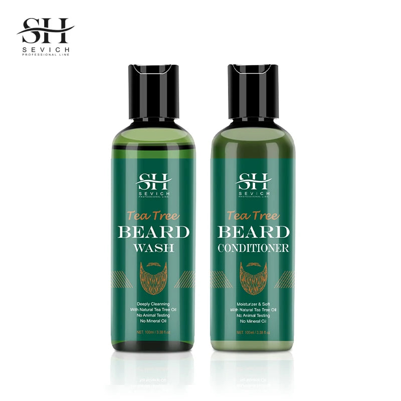 Kit de Crescimento de Barba com Árvore de Chá — Óleo Nutritivo, Hidratante e Anti-Queda Capilar