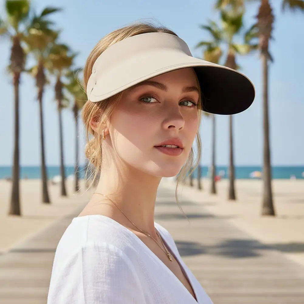 270 °   Chapéu com Visor de Sol UPF50+ com Aba Estendida, Visor Dobrável com Proteção UV, Chapéu Leve e de Secagem Rápida para Esportes ao Ar Livre