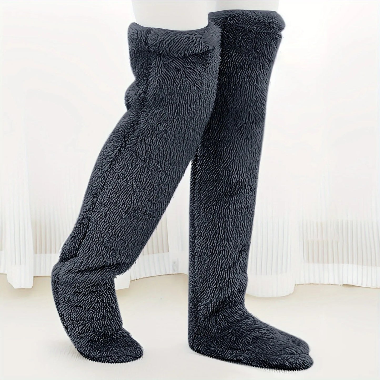 Thermal Winter Socks Women Fleece Lined Over The Knee Cozy Soft Lounge Socks for Home Holiday Gift Ideas