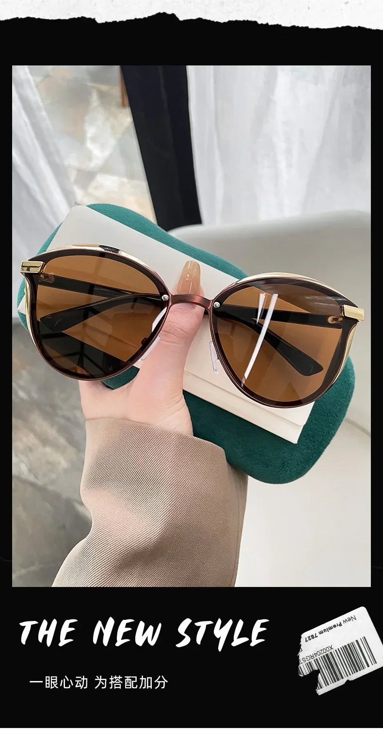 Óculos de Sol Retro Redondo Estilo Gato — Feminino, Elegante e com Proteção UV400