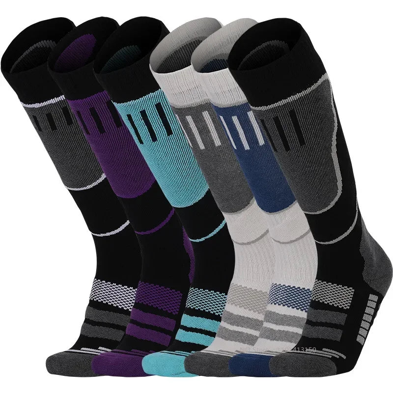 Meia Merino Wool Compressão Longa Quentinha — Térmica para Ski, Trilha, Snowboard e Esportes de Inverno