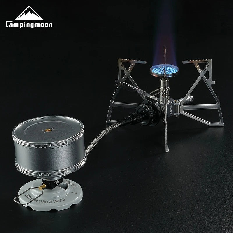 CAMPINGMOON Camping pode ser feito com cilindros de gás planos invertidos de alta altitude, fogões, tubos de extensão com válvulas e tubos de gás