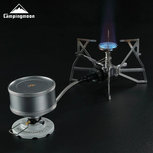 CAMPINGMOON Camping pode ser feito com cilindros de gás planos invertidos de alta altitude, fogões, tubos de extensão com válvulas e tubos de gás