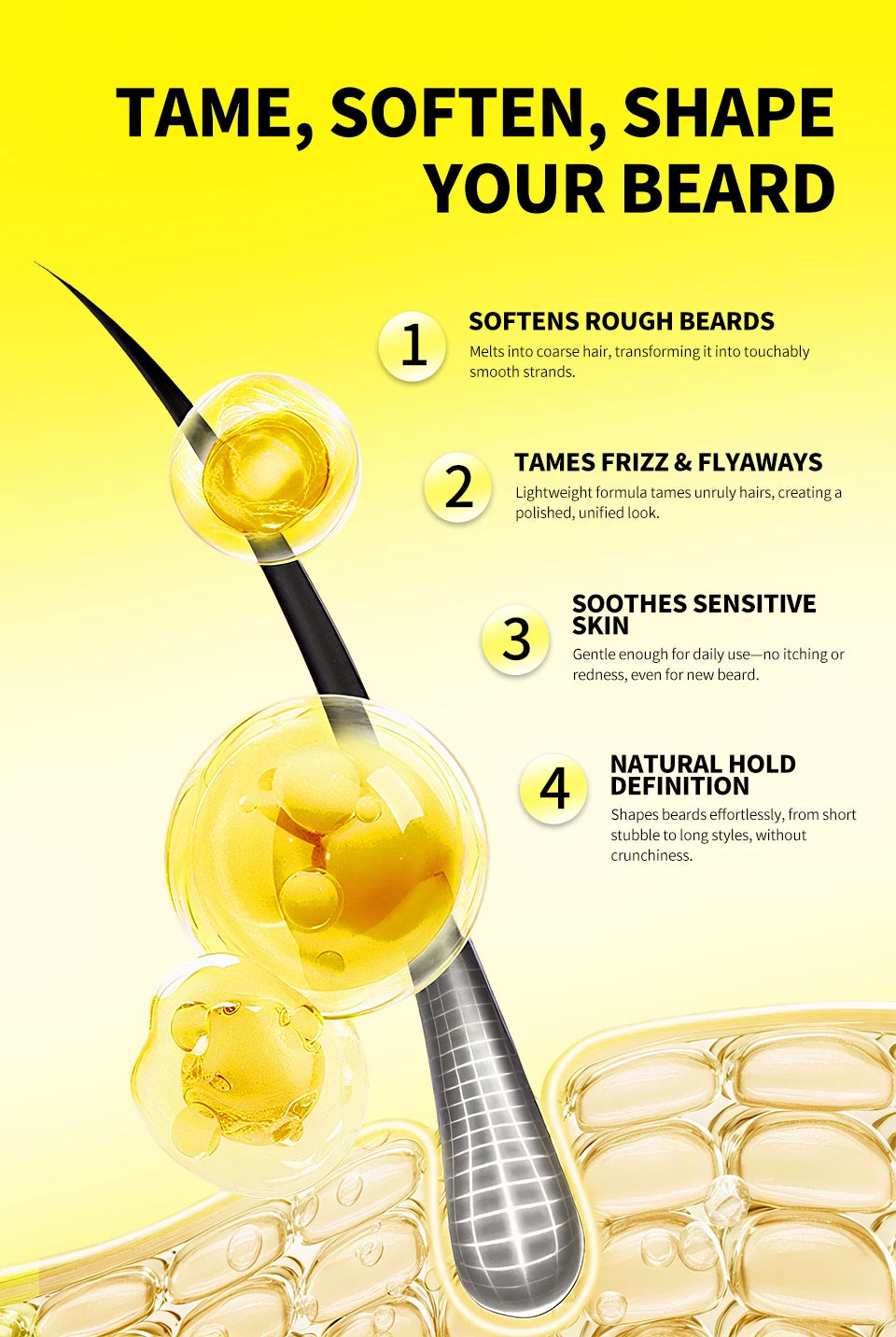 Kit de Óleo para Barba Masculino — Creme Hidratante, Cera e Óleo para Bigode Estiloso e Charmoso