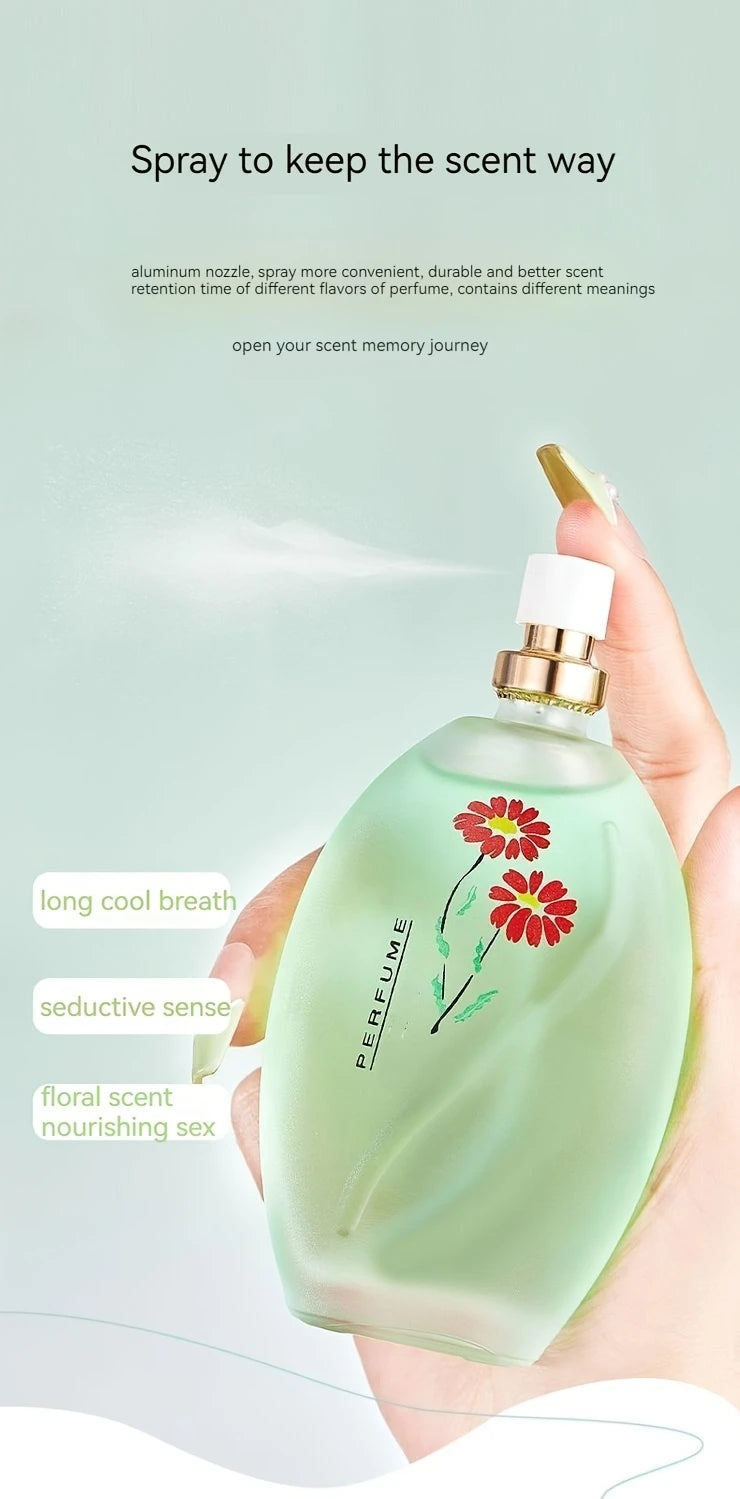 Perfume 50ml com Fragrância de Rosa e Jasmim — Presente Elegante para Homens e Mulheres