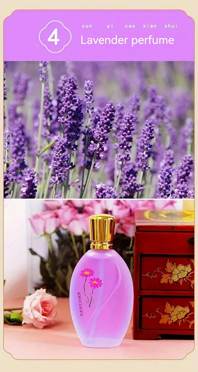 Perfume 50ml com Fragrância de Rosa e Jasmim — Presente Elegante para Homens e Mulheres