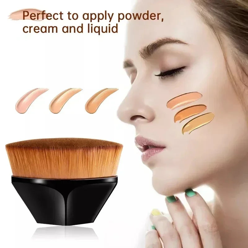 Pincel de Maquiagem Mágico Portátil — Profissional para Pó, Blush e Base com Cerdas Macias