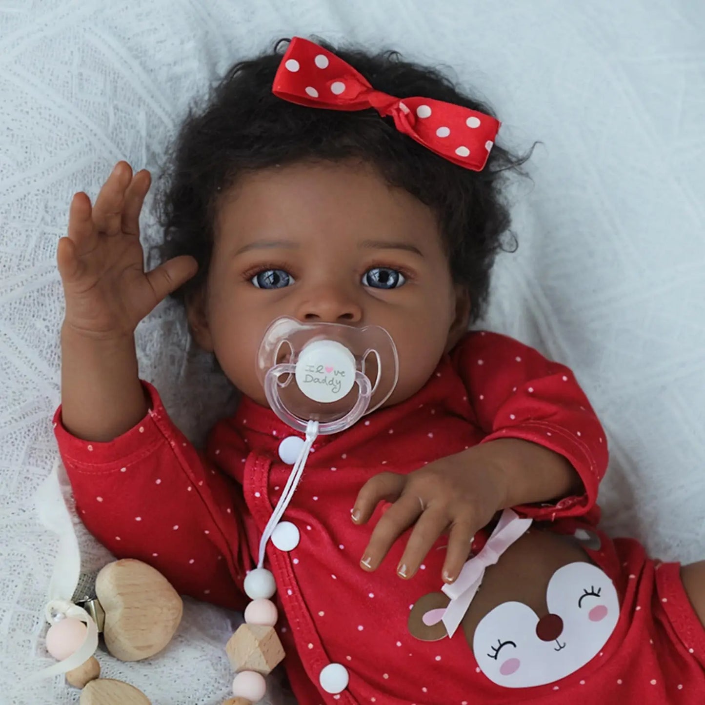 Boneca Reborn Afro-Americana Belíssima de 50cm — Pele Realista 3D, Cabelo Enraizado à Mão e Kit Completo