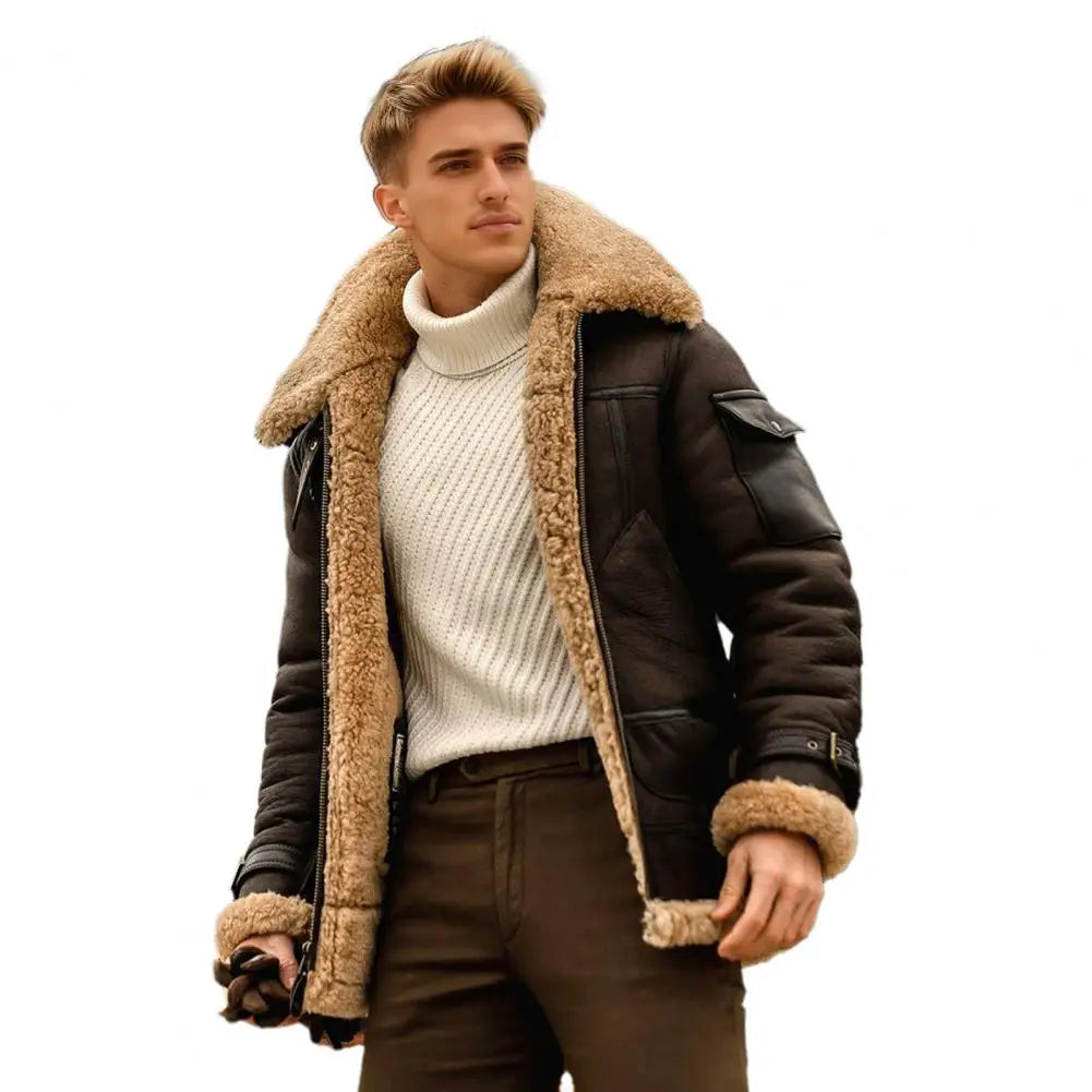 Jaqueta de Lã Vintage Masculina Quentinha — Estilo Casual e Conforto para o Inverno