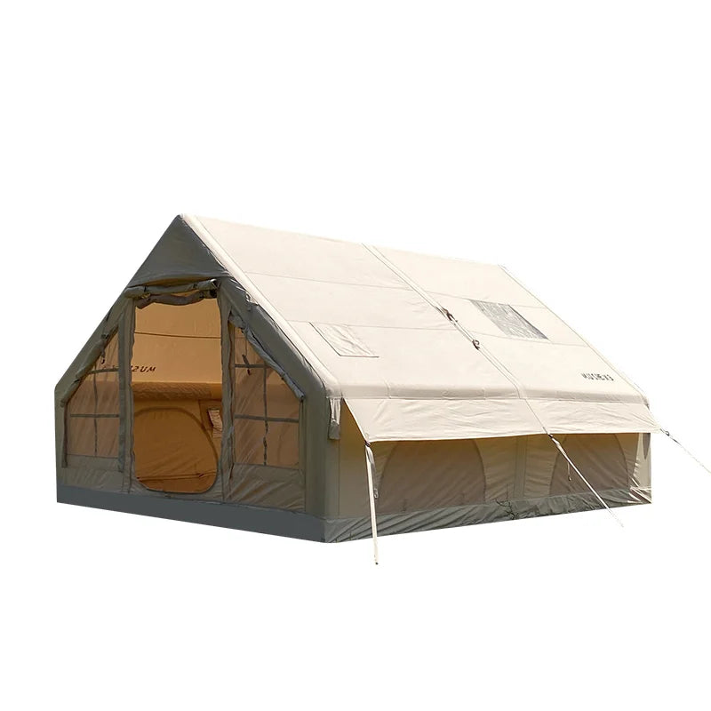 Tendas de Ar Personalizadas para Famílias Grandes, Luxuosas para Glamping ao Ar Livre, Tenda de Camping para 4-6 Pessoas, Tenda Inflável de Algodão