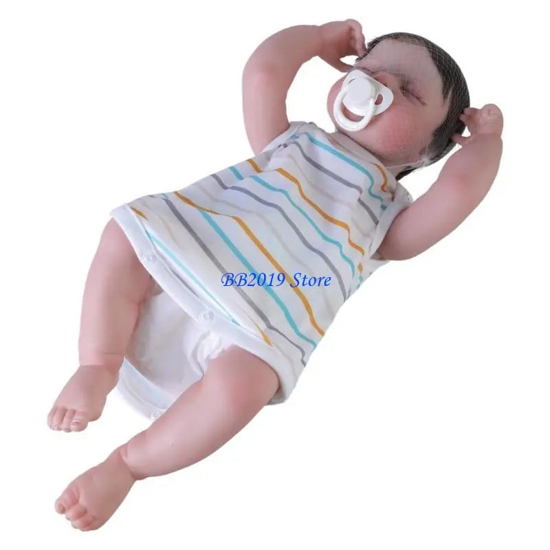 Boneca Reborn Q0KB Sofisticada — Pele Branca Delicada, Olhos Fechados e Acabamento Realista