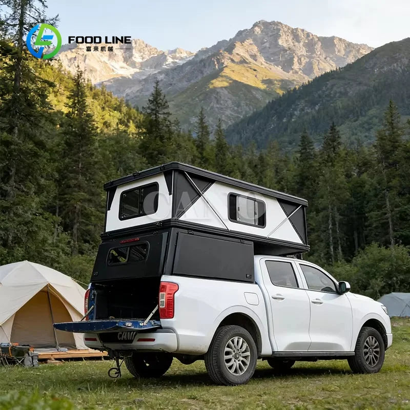 Caminhão Campervan Pop-up - Tenda de Camping, Tenda Luxuosa Totalmente Equipada com Cama, Cozinha e Chuveiro, Perfeita para Viagens