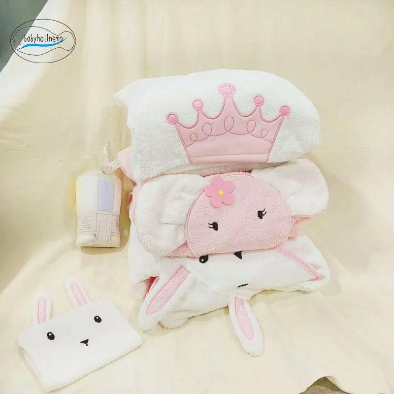 Toalha de Banho para Bebê com Capuz — 100% Algodão Macio, Absorvente e Lavável na Máquina