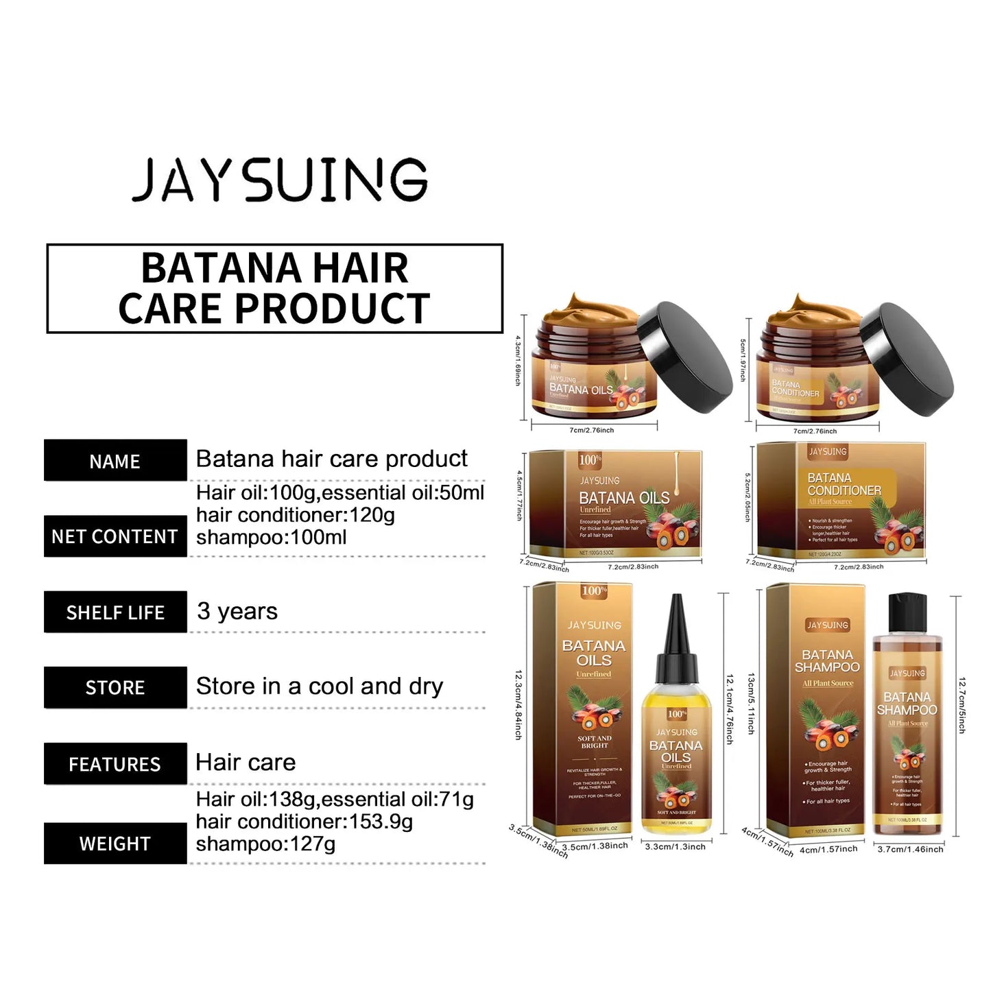 Kit Capilar Batana Oil — Shampoo, Condicionador e Sérum Reparador para Cabelos Crespos e Danificados