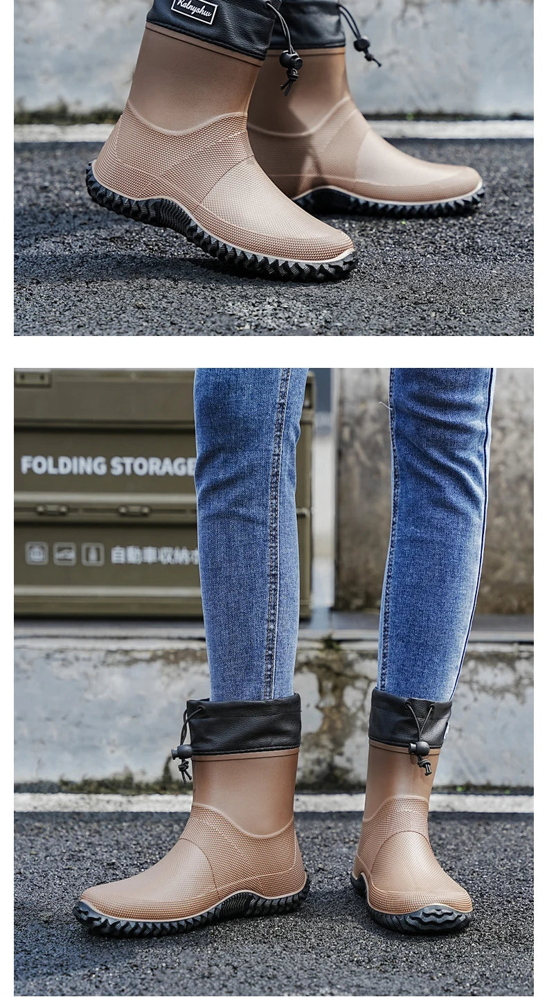 Botas de Chuva Curtas Impermeáveis — Leves, Antiderrapantes e Estilosas para o Dia a Dia