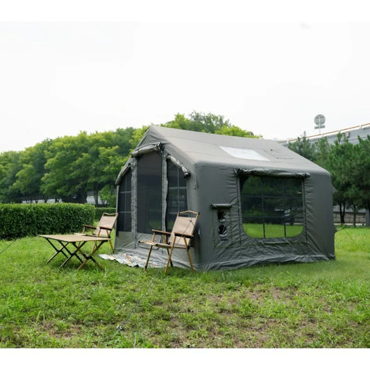 Airo: Barraca de Glamping Impermeável e à Prova de Vento (Índice 3000mm), Cáqui, Abertura Automática Rápida, 4 Estações, Cabana Oxford - Lançamento Quente!