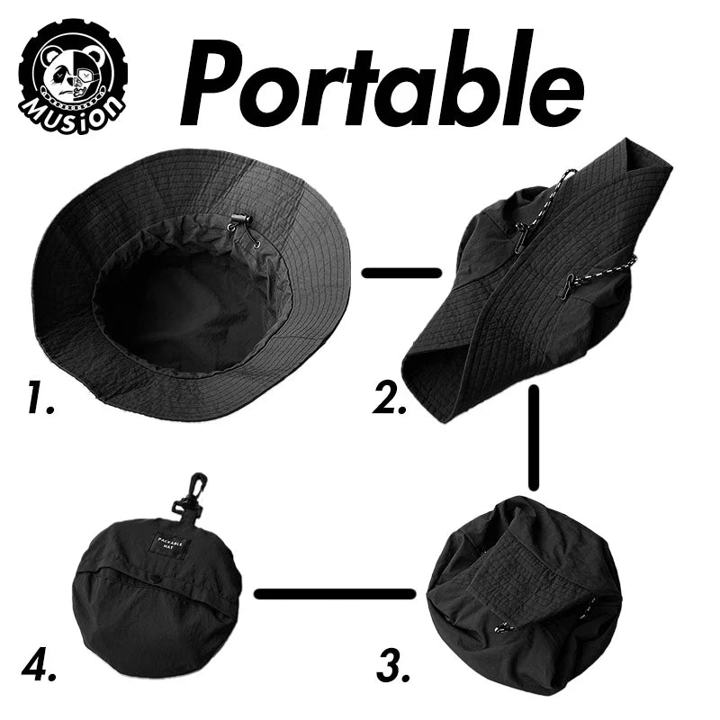Chapéu de balde impermeável para homens e mulheres, chapéu de sol Boonie aba larga, chapéu dobrável para pesca na praia, UPF 50 Plus