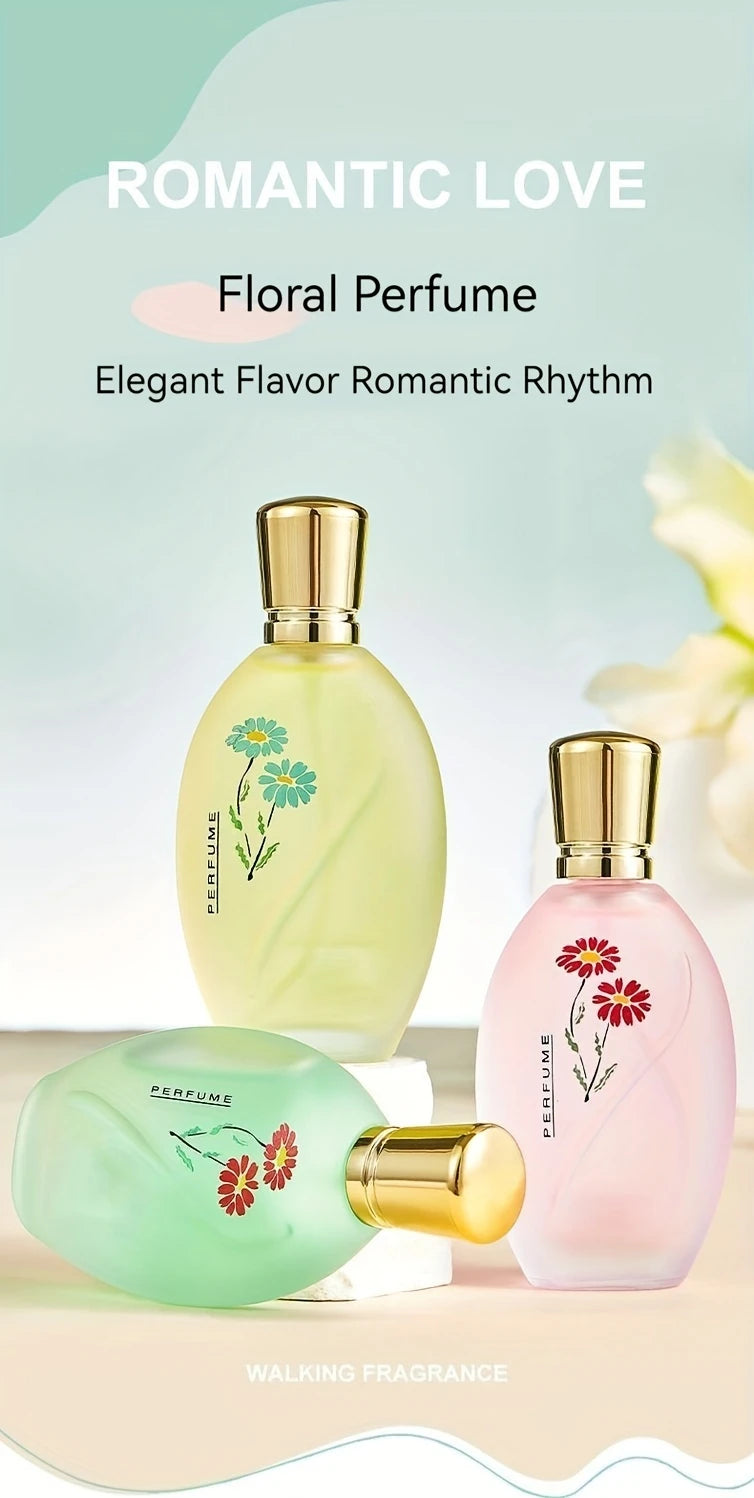 Perfume 50ml com Fragrância de Rosa e Jasmim — Presente Elegante para Homens e Mulheres