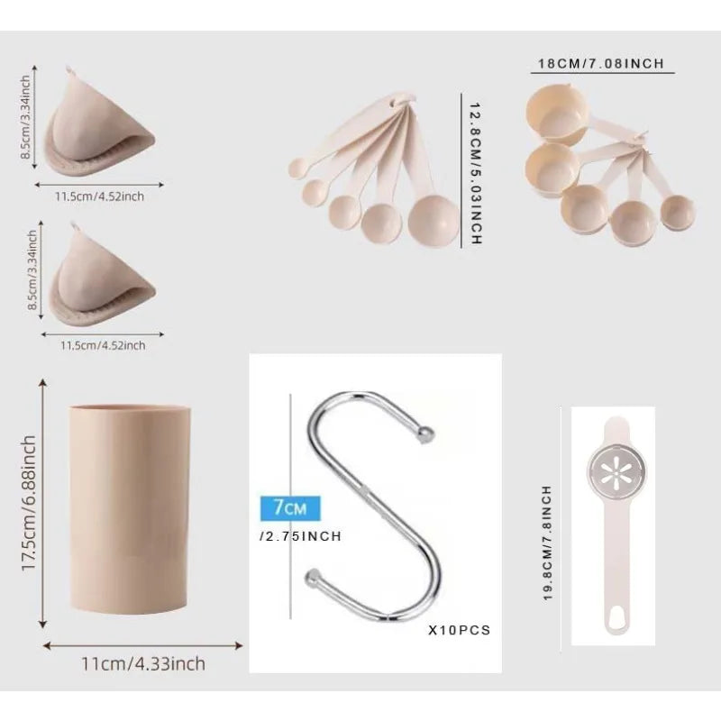 Kit Completo 43 Utensilios de Cozinha em Silicone — Cabo Inox, Antiaderente e Resistente ao Calor