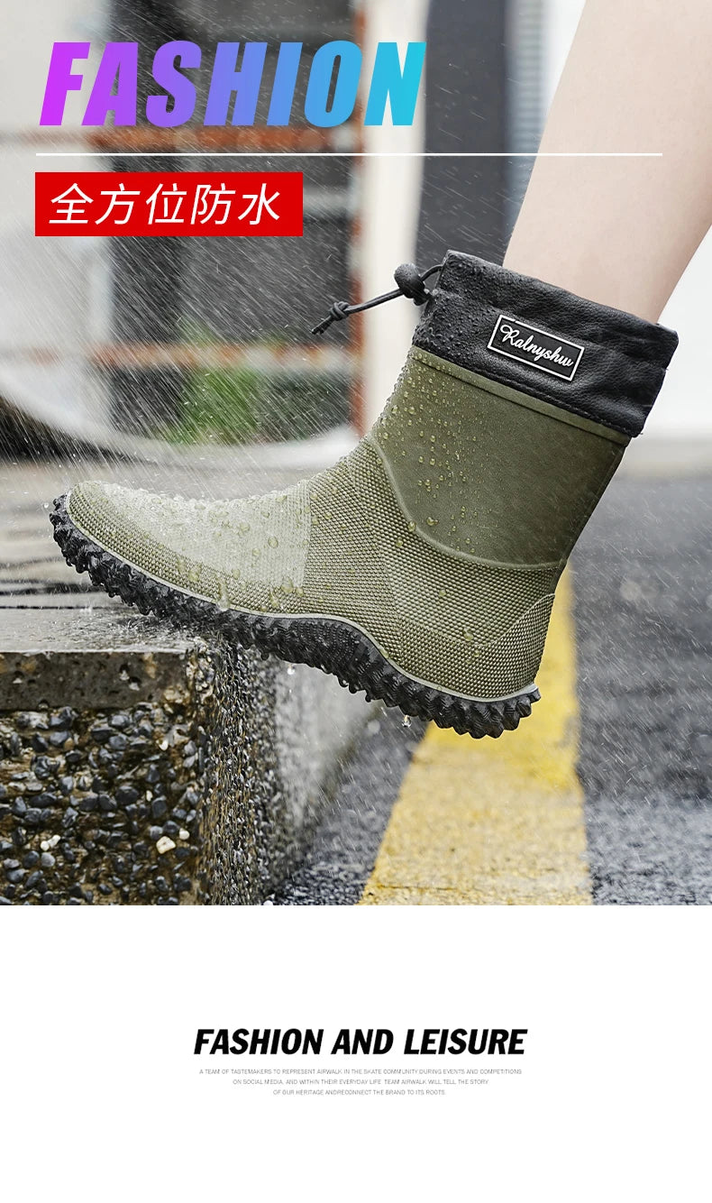 Botas de Chuva Curtas Impermeáveis — Leves, Antiderrapantes e Estilosas para o Dia a Dia
