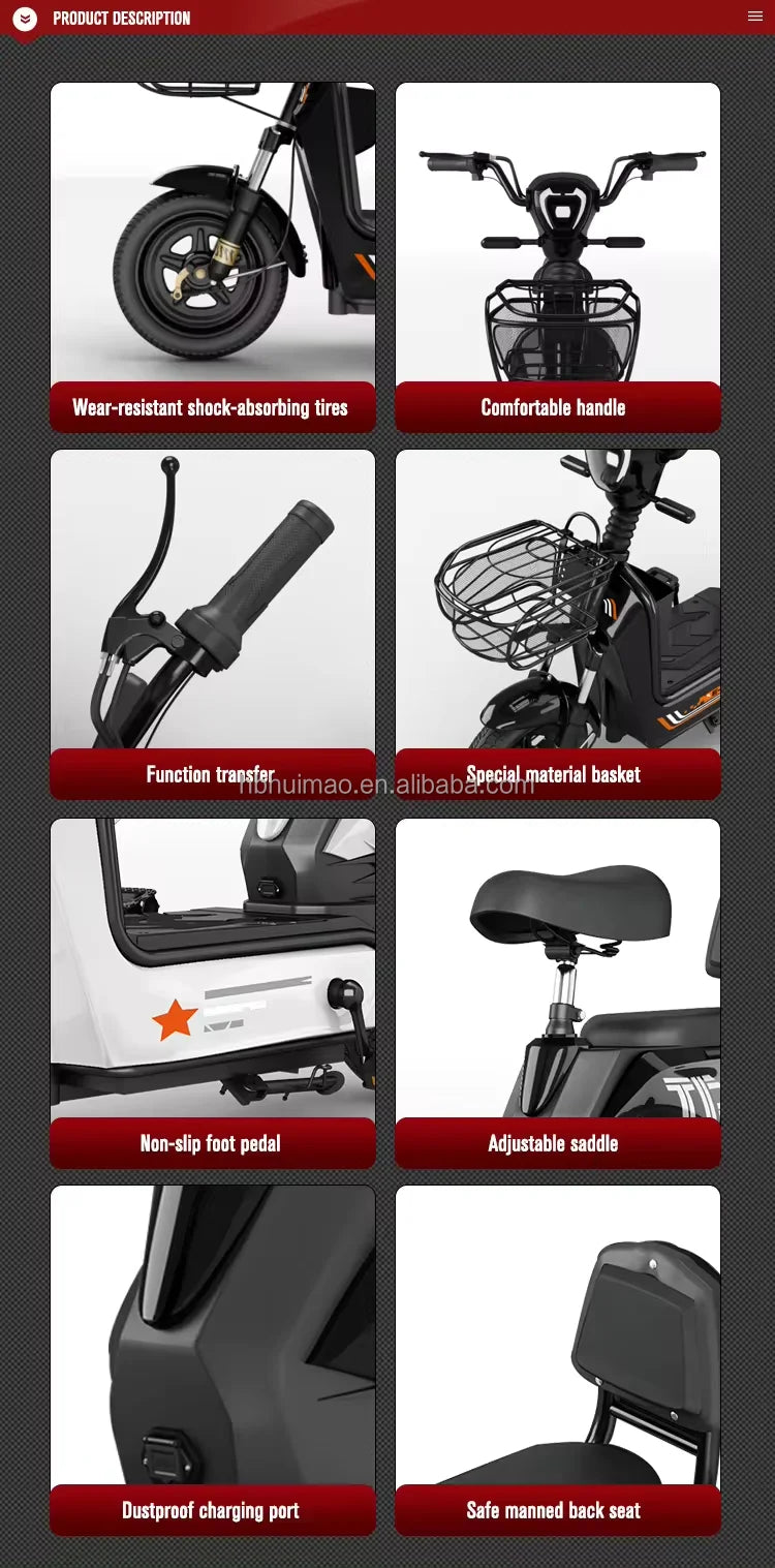 Scooter elétrico adulto de alta qualidade Scooter elétrico rápido móvel 14 polegadas 2 rodas elétrica