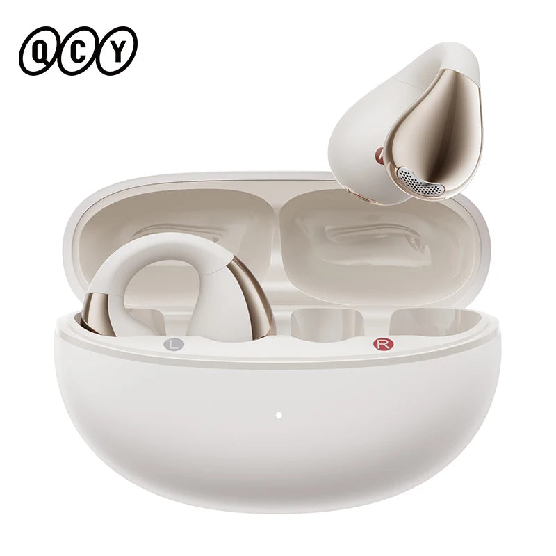 Fones de Ouvido Sem Fio QCY Crossky C30 — Bluetooth 5.4, Clip para Ouvido, 25h de Bateria, IPX4