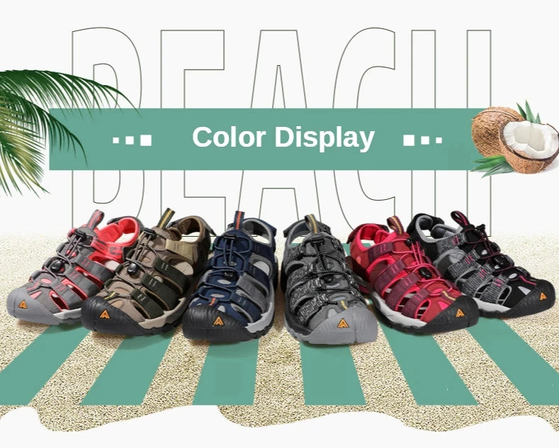 HUMTTO-Sandálias Outdoor Respiráveis para Homens, Sapatos de Caminhada, Sapatos de Água, Praia, Acampamento, Escalada, Aqua Sneaker, HT-710445A, Verão