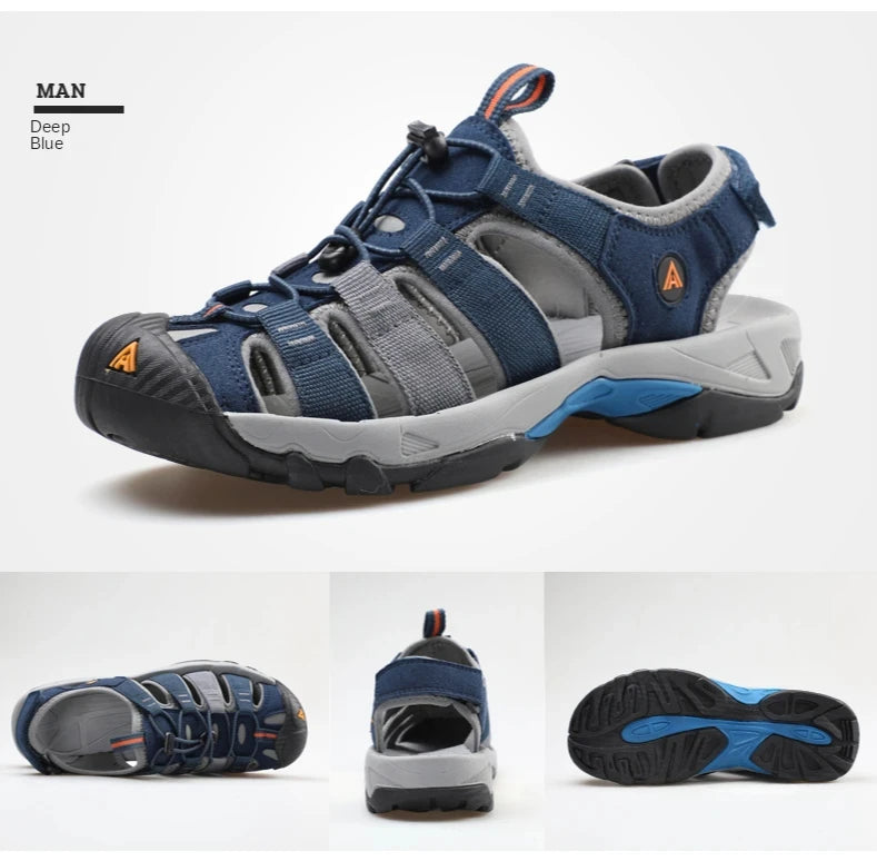 HUMTTO-Sandálias Outdoor Respiráveis para Homens, Sapatos de Caminhada, Sapatos de Água, Praia, Acampamento, Escalada, Aqua Sneaker, HT-710445A, Verão