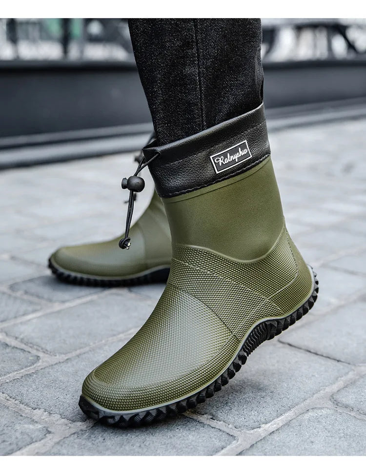 Botas de chuva curtas masculinas roupas de trabalho ao ar livre sapatos impermeáveis femininos de cano baixo leve antiderrapante botas de chuva de praia
