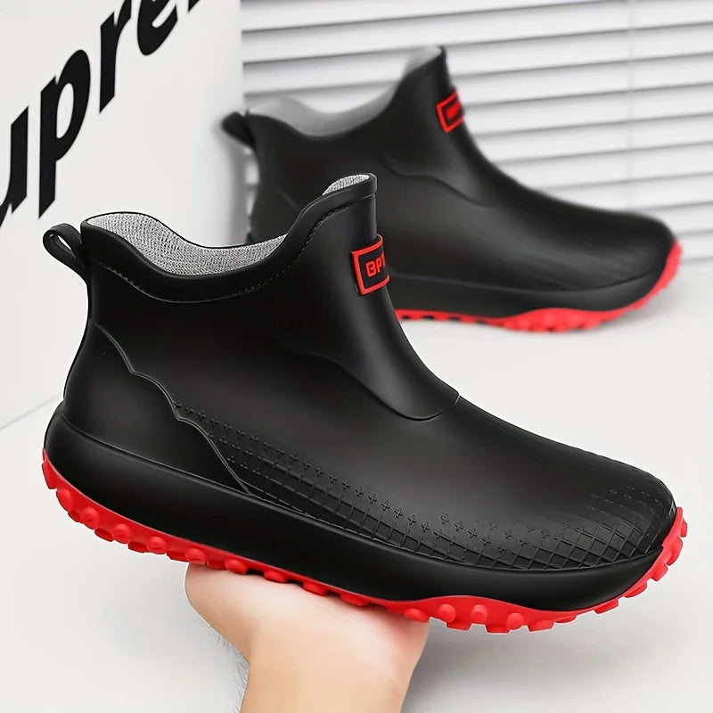Botas de Chuva Unissex Impermeáveis Cano Curto Antiderrapantes de Borracha Leves para Jardim e Trabalho com Forro Removível para Uso Externo